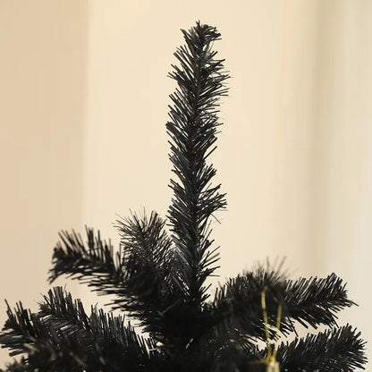 HOMCOM 6ft Tall Artificial Christmas Tree Unlit Xmas Tree With Branch Tips  Auto Open, Steel Base, Holiday Decor For Home Office, Black