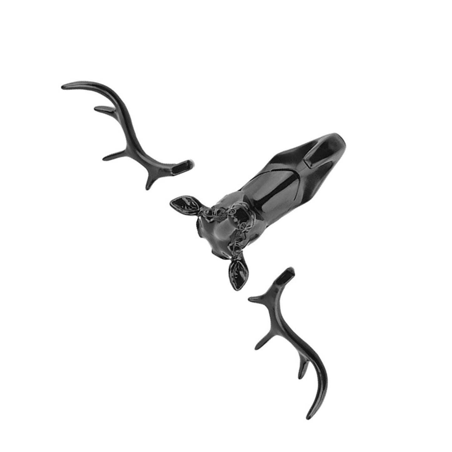 Animals Deer Head Hook Hanger Rack Holder Wall Mount for Home Room Decor(Black)